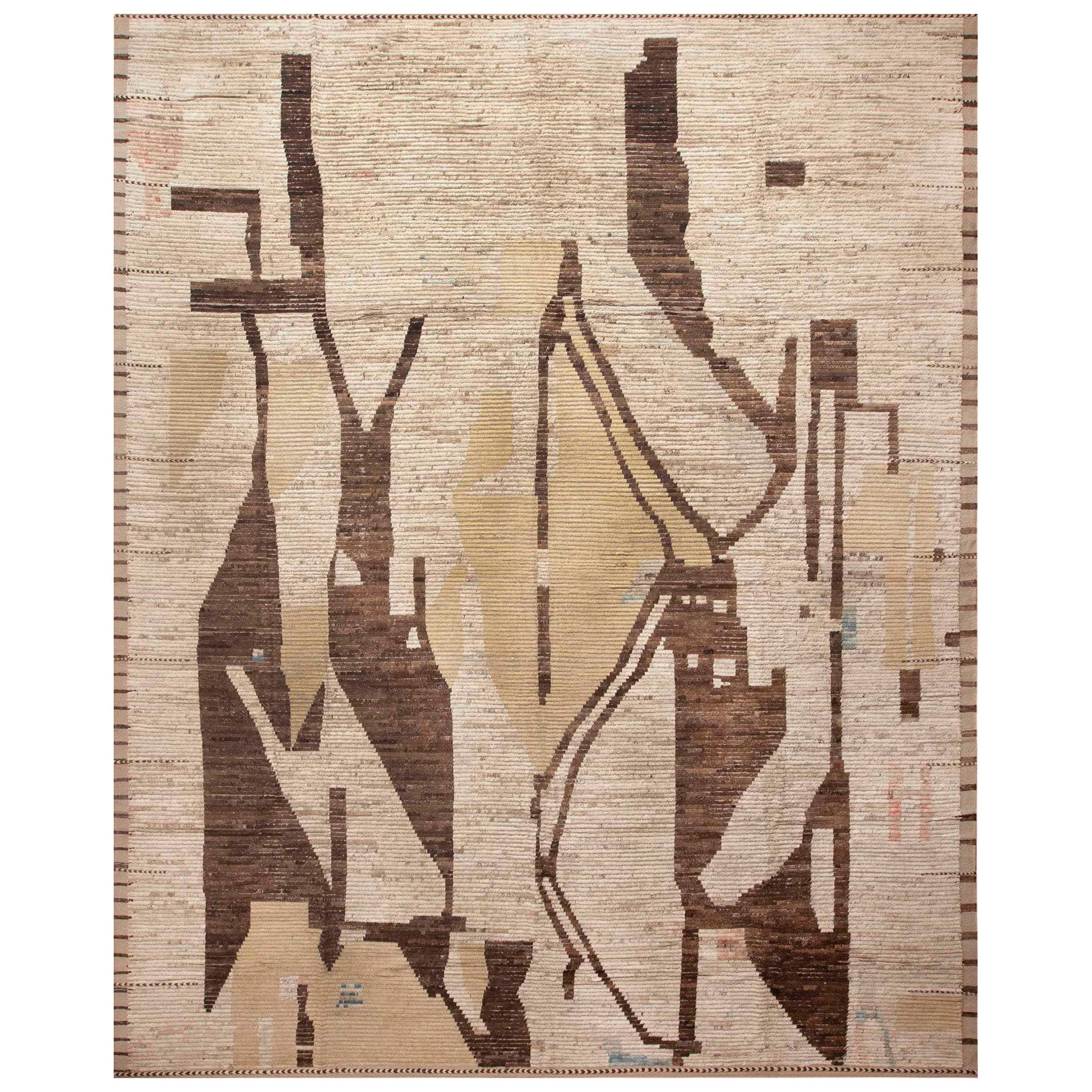  Nazmiyal Collection Artistic Abstract Earthy Tribal Modern Rug 13'7" x 17'1" For Sale