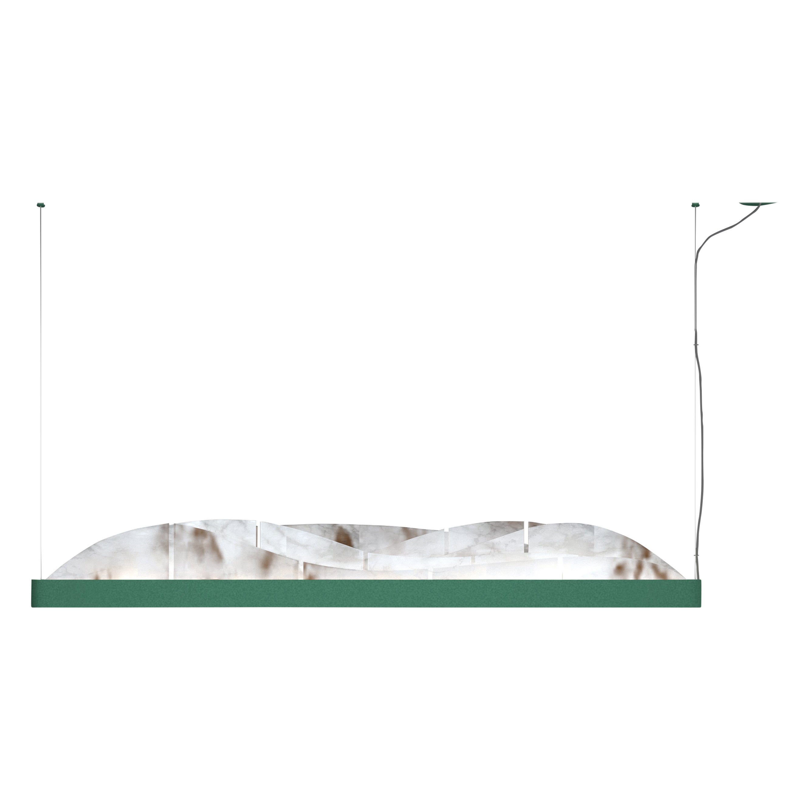 Giapeto Freedom Green Metal Pendant Lamp by Alabastro Italiano For Sale