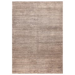 Nazmiyal Collection Trendy Modern Black And White Abstract Area Rug 6'5" x 9'1"