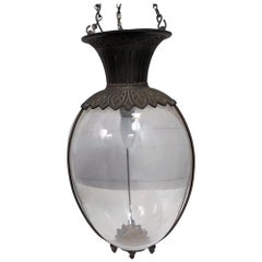Victorian Iron Blown Glass Lantern, Patent 1891