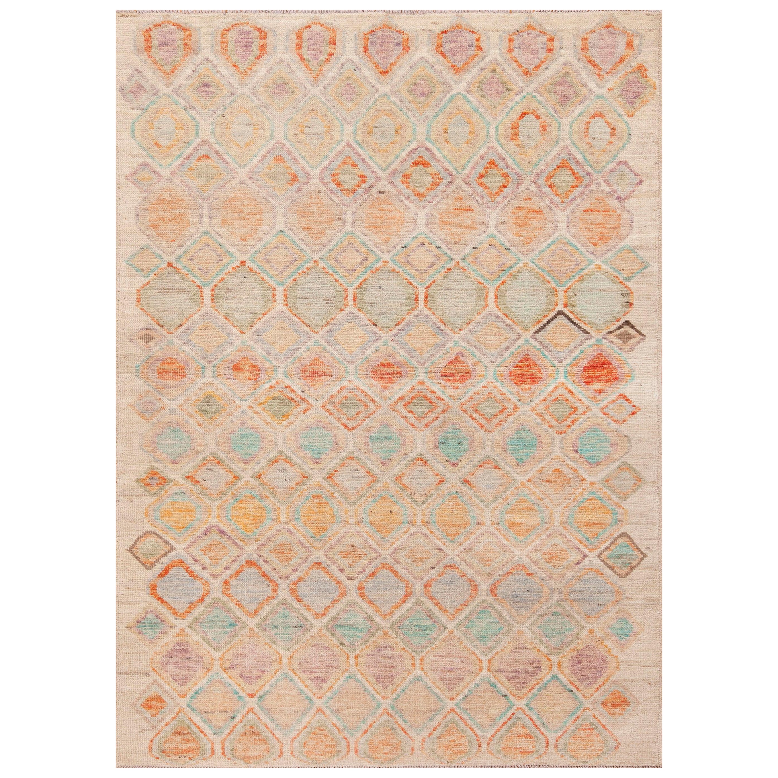 Collection Nazmiyal, tapis moderne géométrique rustique de petite taille, 4'3" x 5'10"