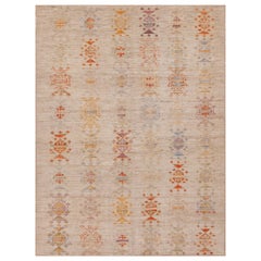 Nazmiyal Collection Piccolo Tappeto Tribale Moderno Contemporaneo Rustico 4'5" x 5'11"