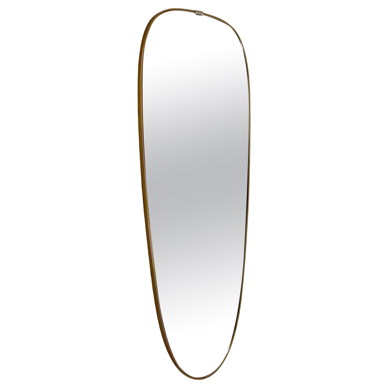Mid Century Modern Vintage Golden Brass Full Length Mirror Floor Mirror 1950s  For Sale