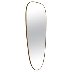 Mid Century Modern Used Golden Brass Full Length Mirror Floor Mirror 1950s 