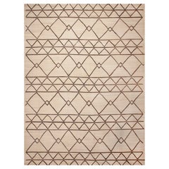  Collection Nazmiyal Modernity Brown Geometric Flatwoven Kilim Rug 14'4" x 18'9" (tapis Kilim tissé à plat)