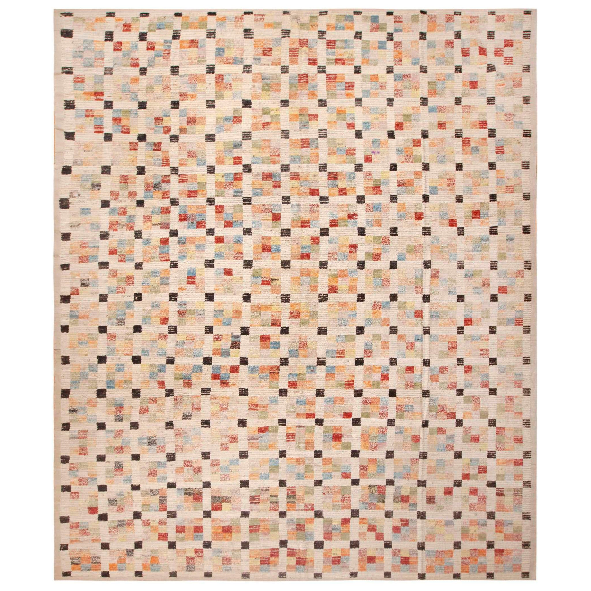 Nazmiyal Collection Large Geometric Tile Design Modern Area Rug 12'11" x 15'2" For Sale