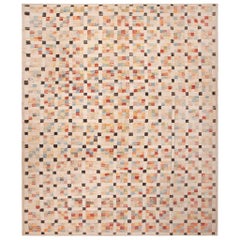 Collection Nazmiyal grand tapis moderne à motifs géométriques en carreaux 12'11" x 15'2"
