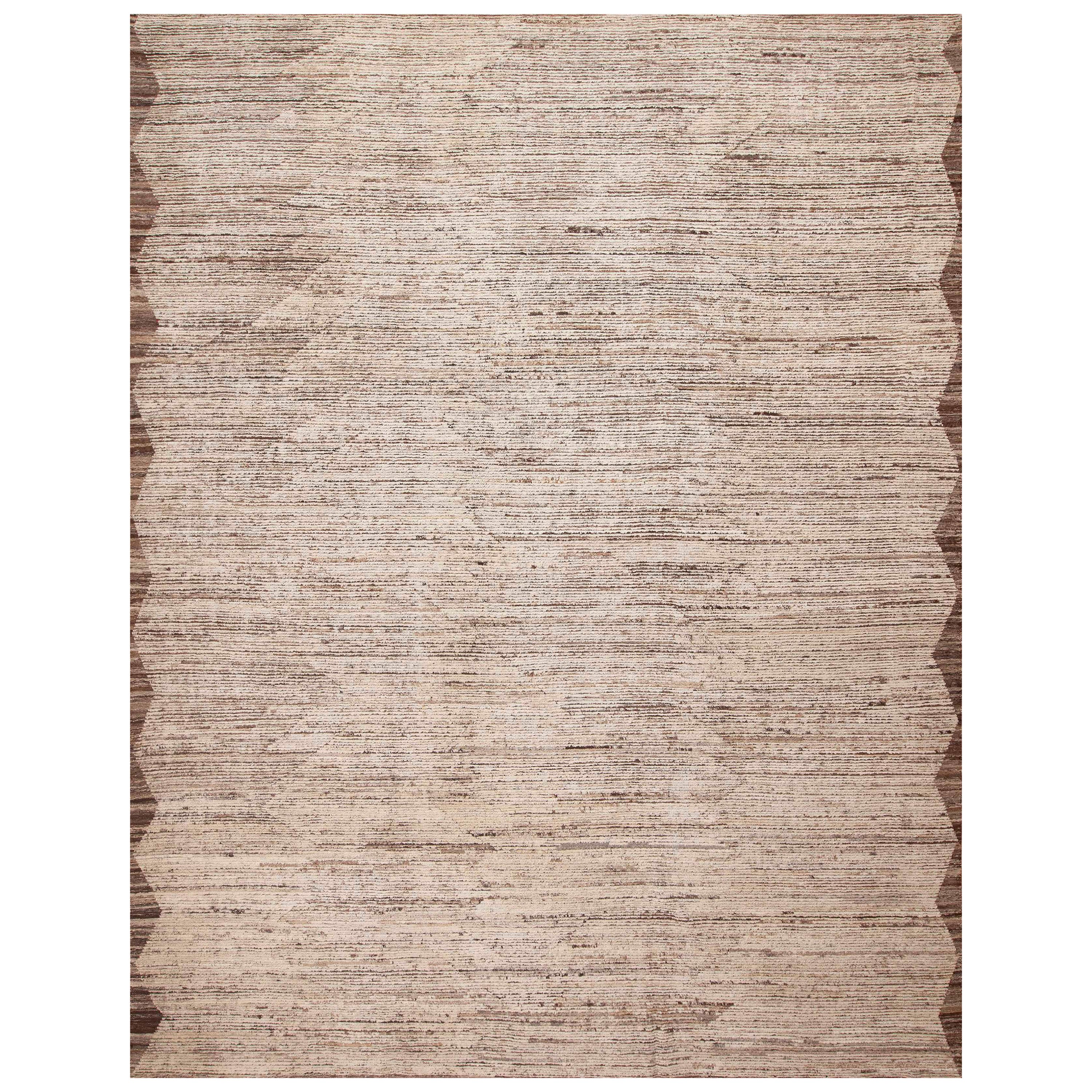 Nazmiyal Collection Modern Minimalist Handmade Wool Pile Area Rug 11'9" x 14'7"