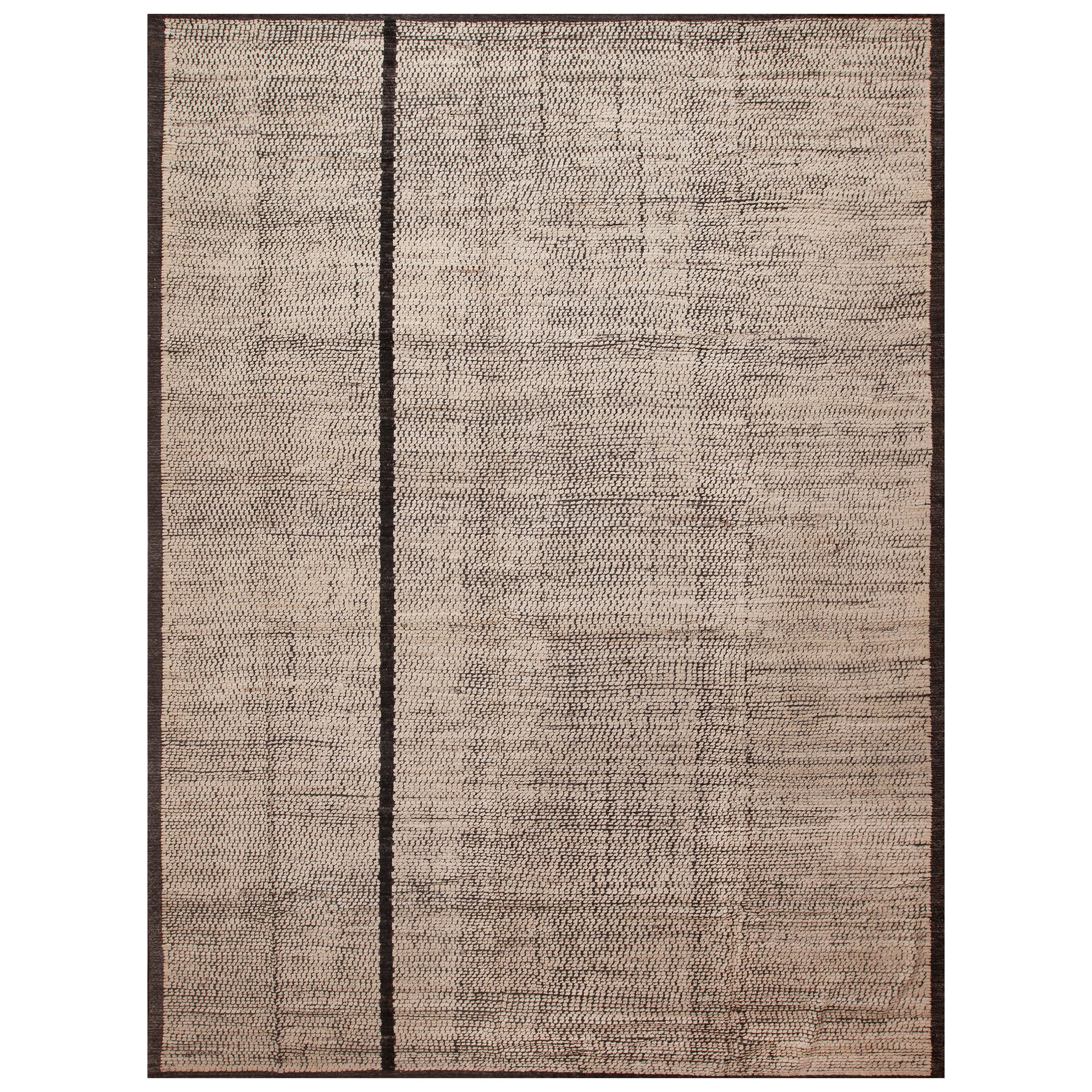 Nazmiyal Kollektion Großer minimalistischer moderner handgefertigter Teppich aus Wolle 11'11" x 16'