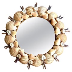 Vintage Coastal Hand Made Shell Mirror