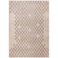 Nazmiyal Collection Tribal Checkboard Design Modern Area Rug 9'7" x 13'6"