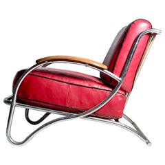 Rare Important Art Deco Lounge Chair by Kem Weber for Lloyd