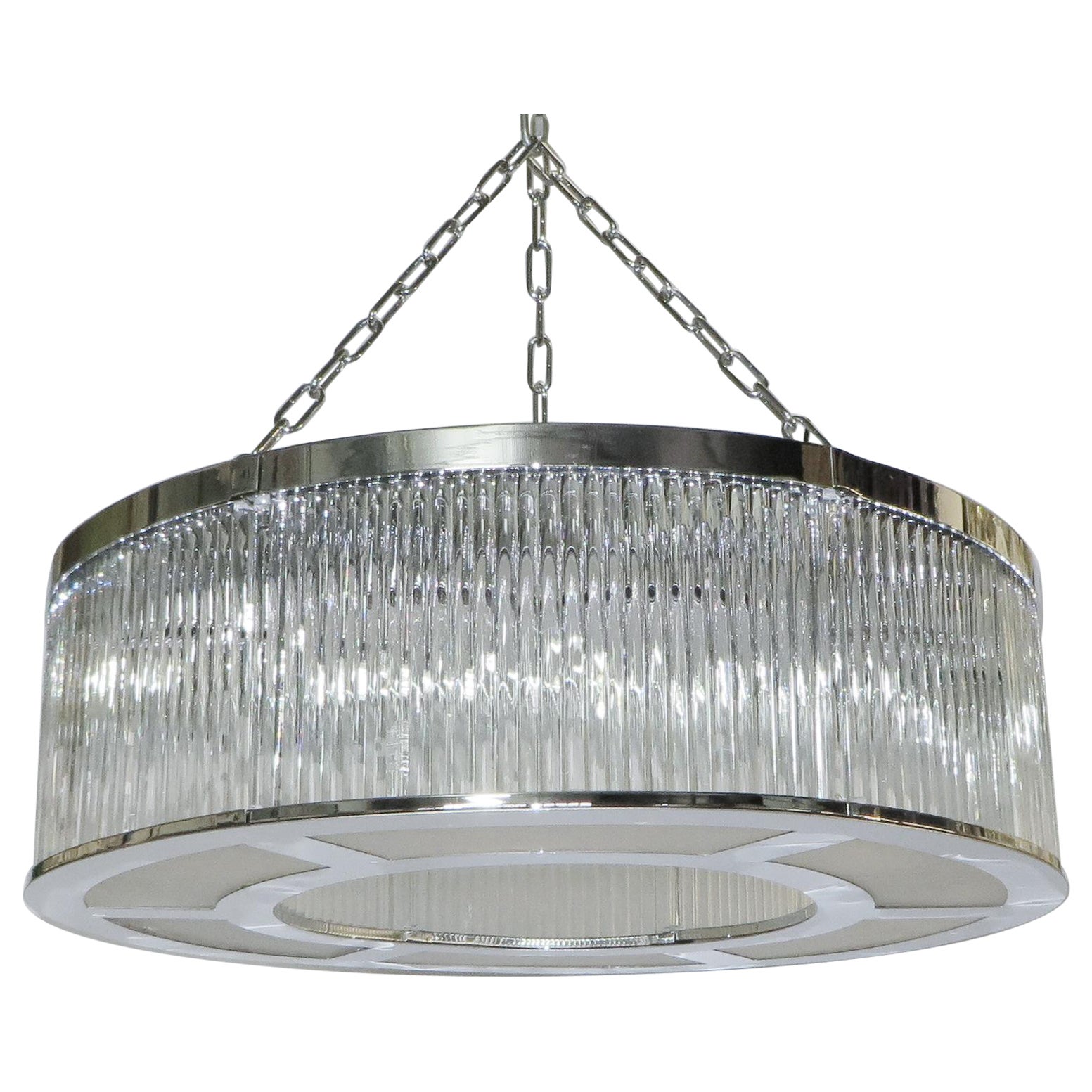 Deco Drum Chandelier by Fabio Ltd For Sale