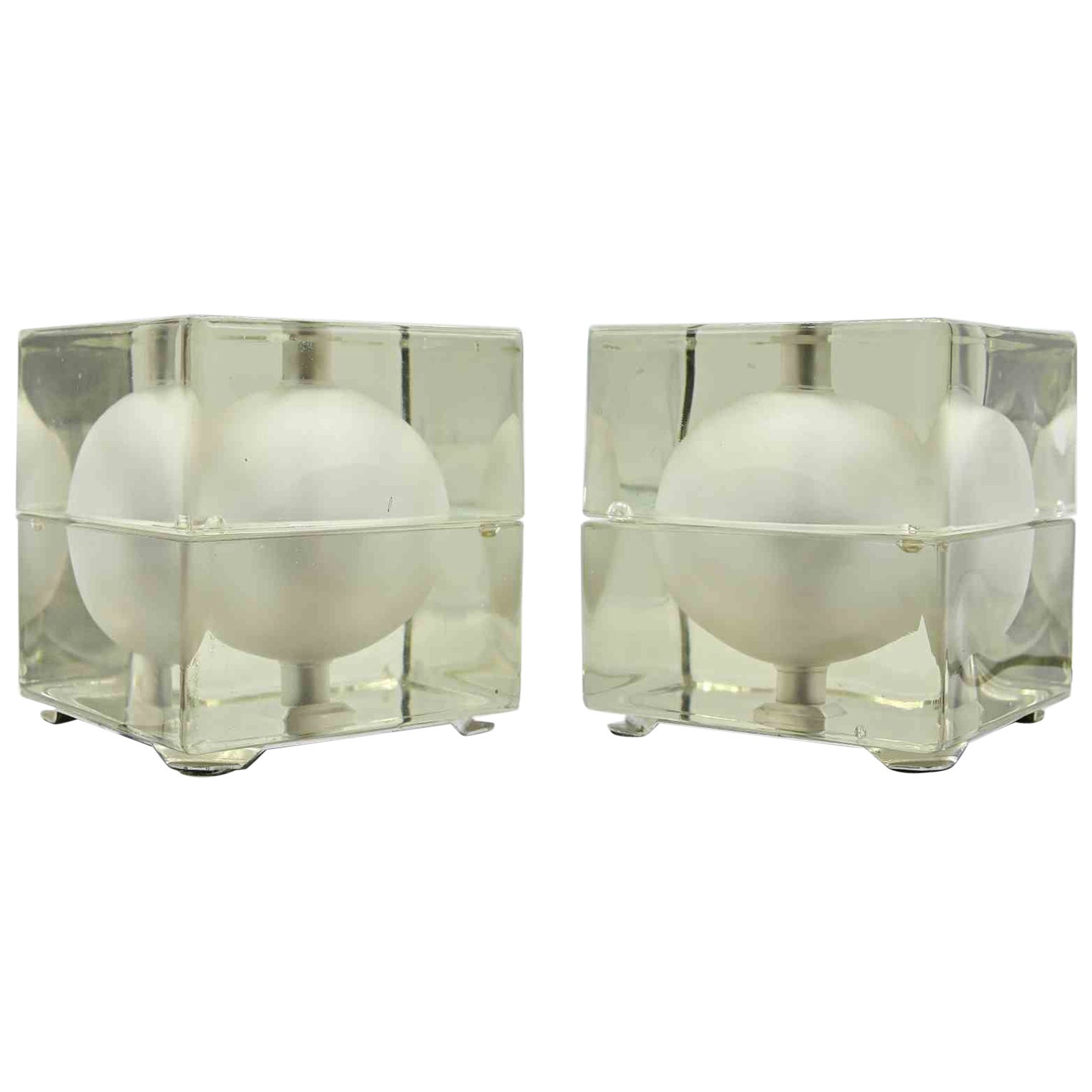 Paar Cubosfera-Tischlampen von Alessandro Mendini, 1960er Jahre