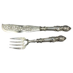 1852 English Sterling Handled Fish Servers by Aaron Hatfield & Sons