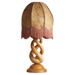 Designer svedese, Lampada da tavolo, Betulla, Carta pergamena. Tessuto. Svezia, anni '70