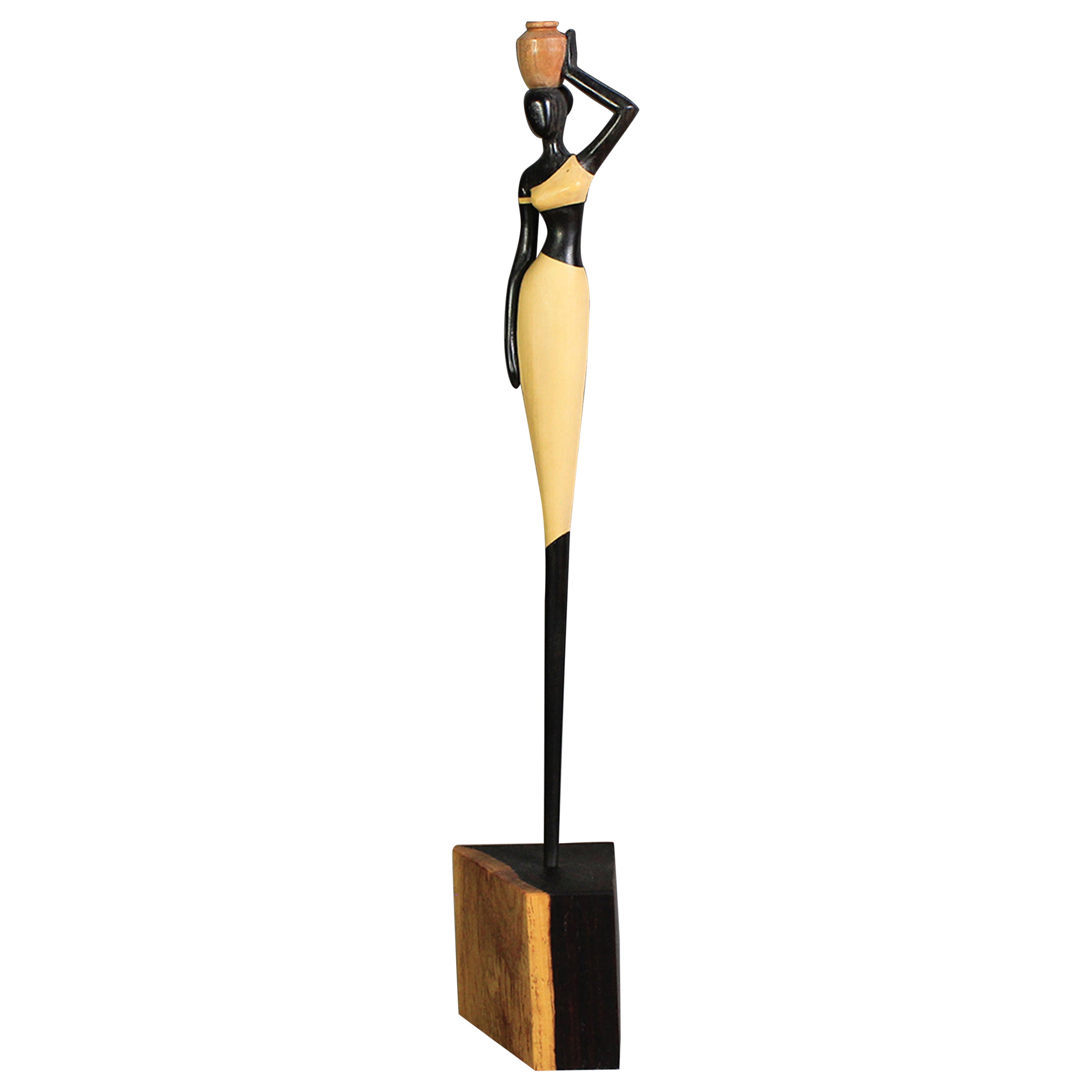 African Beauty I, Ebony, Boxwood, Cocobolo Wood sculpture by Nairi Safaryan For Sale