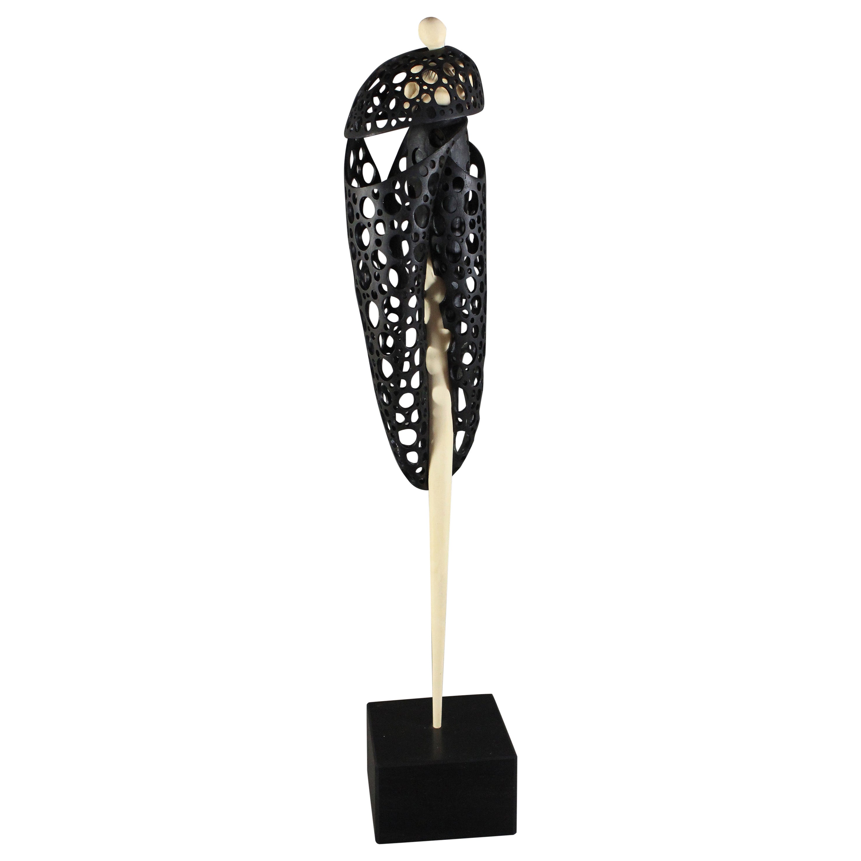 Untitled, Ebony, Holly Wood sculpture by Nairi Safaryan For Sale