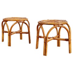 Vintage Italian Bamboo Stools