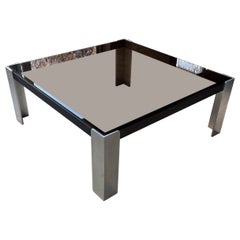Vintage Contemporary Modern Square Coffee Table after Milo Baughman