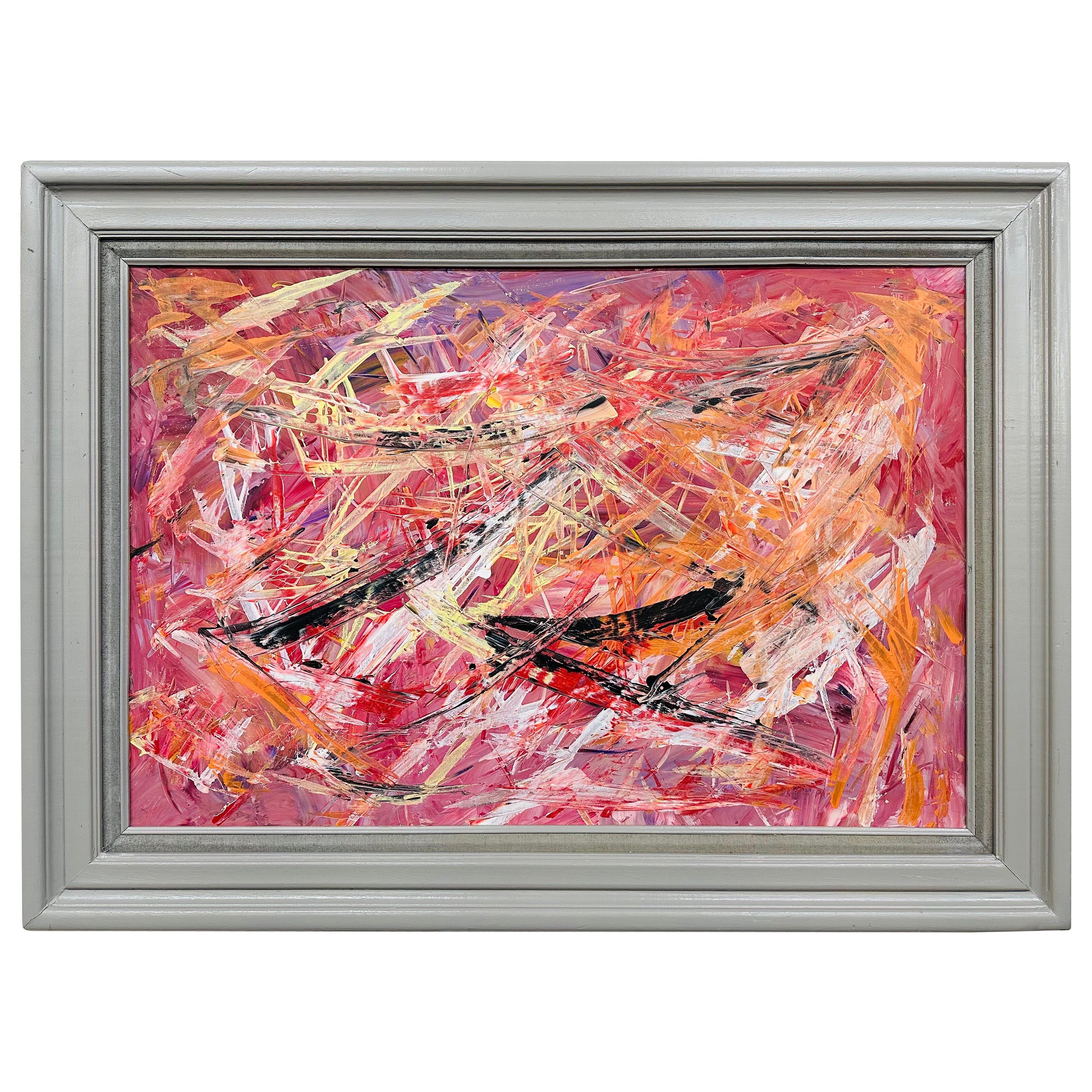 Modern Expressionist Abstract Painting Signed Mullin For Sale