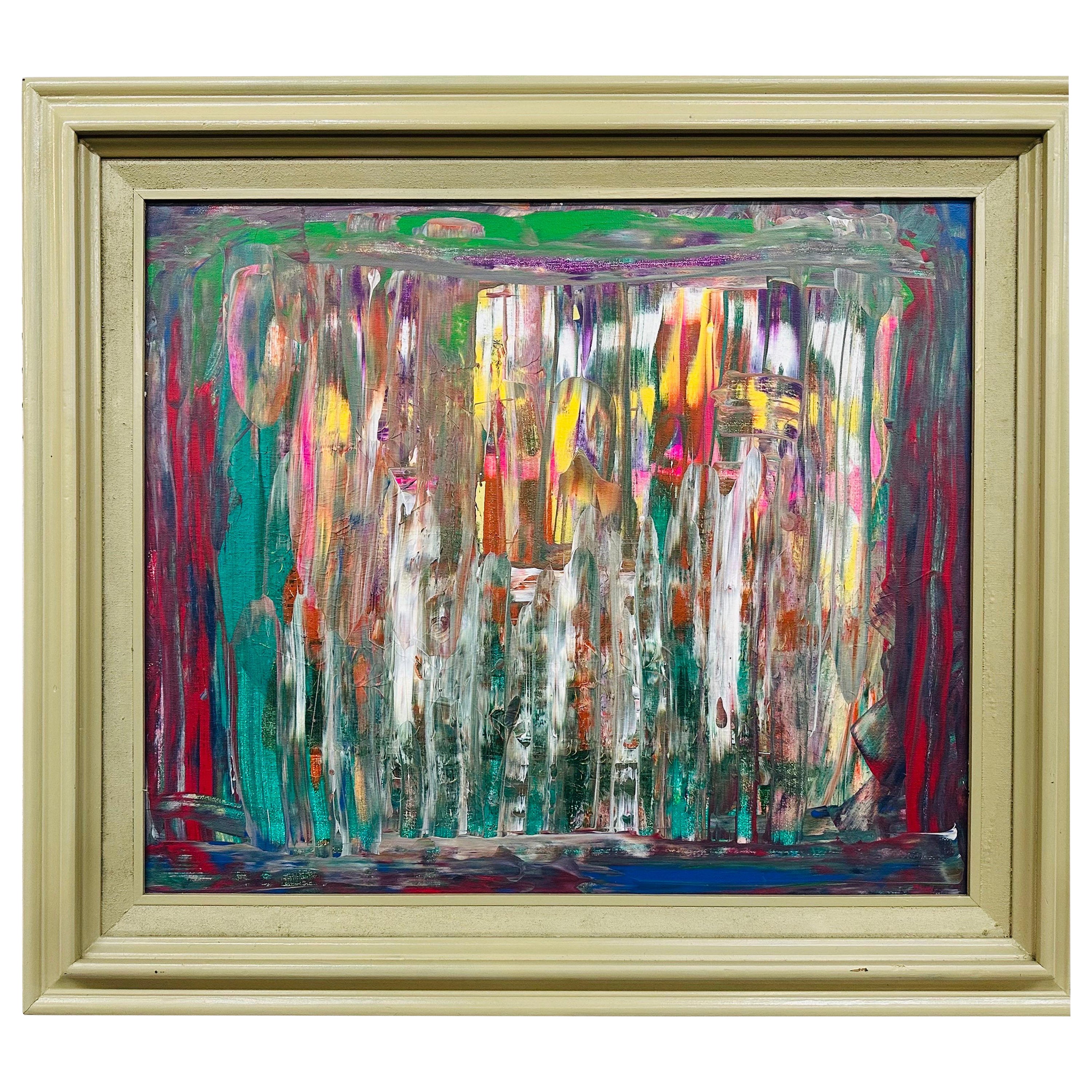 Modern Expressionist Abstract Painting Signed Mullin For Sale