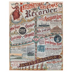 New York Recorder Poster, Christmas Edition, Original Antique Lithograph, 1893