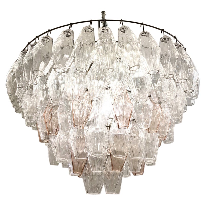 Lustre en verre de Murano du milieu du siècle "Polyhedr" dans le style de Carlo Scarpa en vente