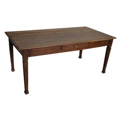 Rustic Dutch Greyed Oak Art Deco Style Dining Table, 1920/30s