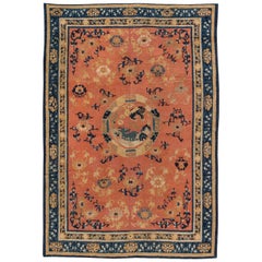  19th Century Chinese Handmade Wool Rug