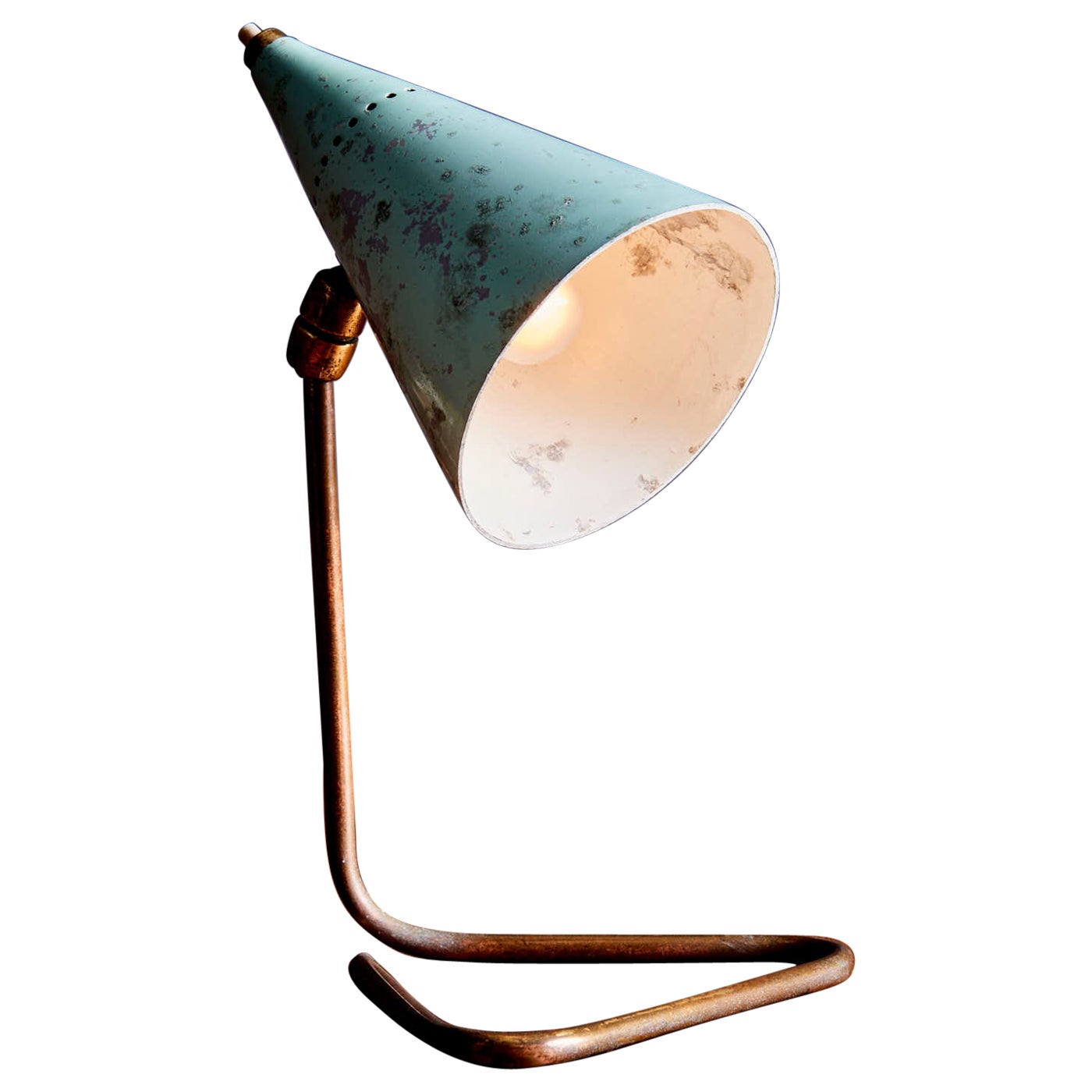 Mint Green 1950s Cocotte Table Lamp France For Sale