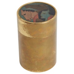 Brass and Enamelled Ceramic Box