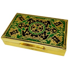 Boîte de table baroque Salimbeni en argent sterling avec émaux cuits bicolores