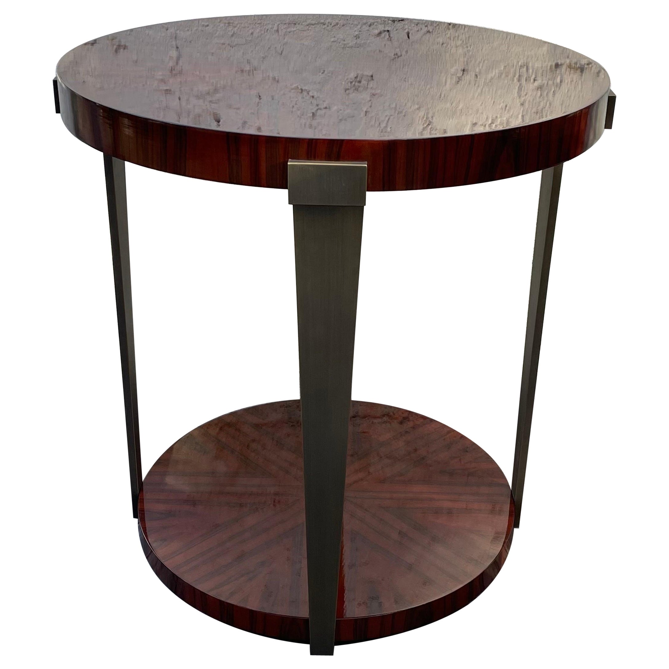 Gueridon Table Starburst Santos Engineered Rosewood Bronze Legs by Decca