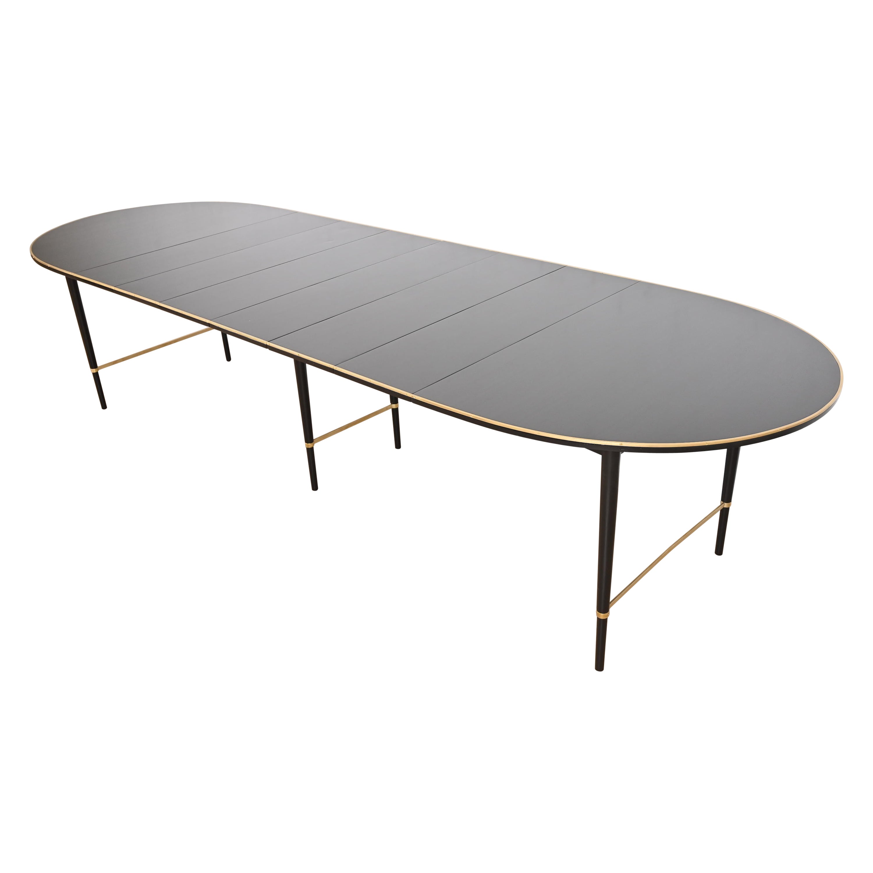 Paul McCobb Connoisseur Collection Black Lacquer and Brass Dining Table, 1950s