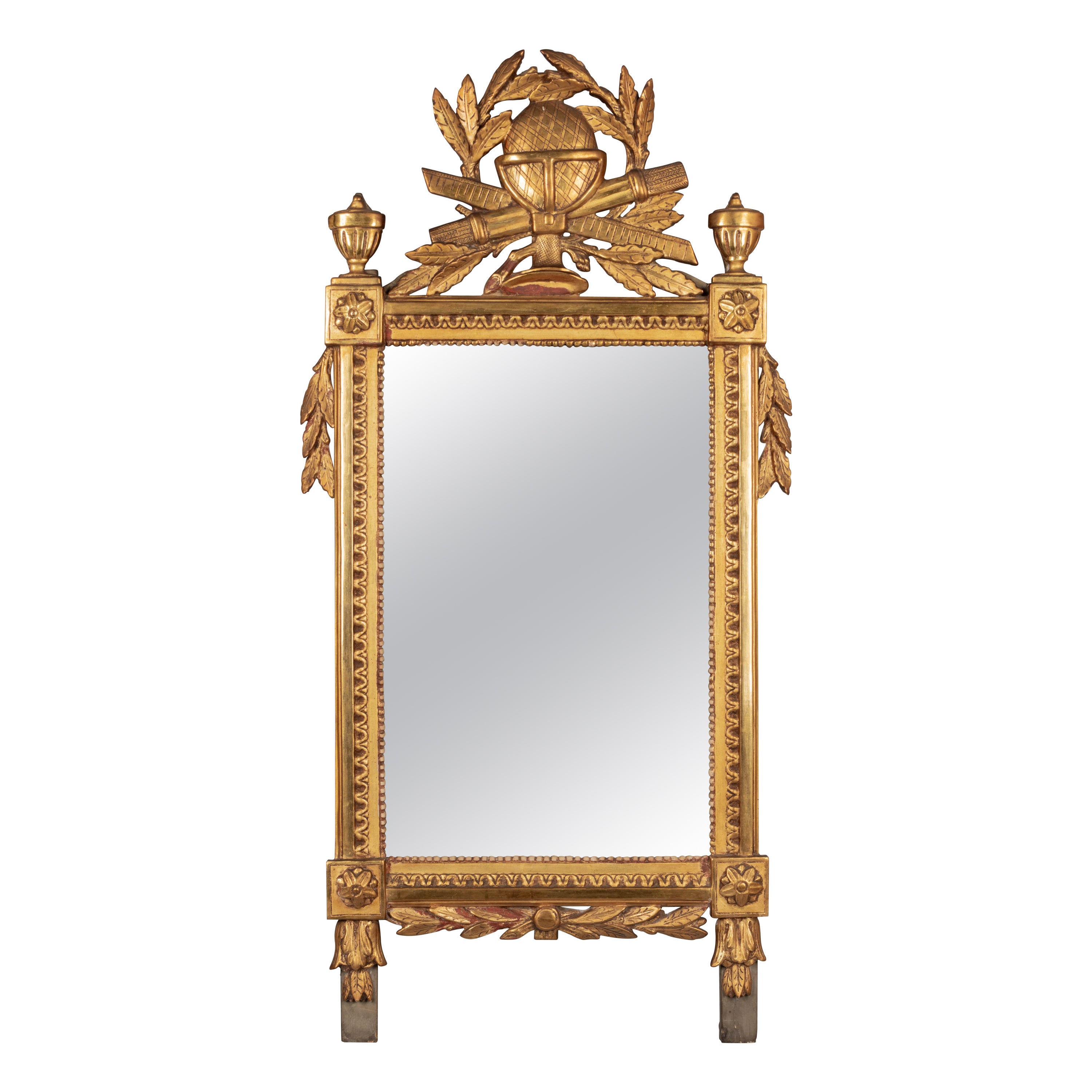 18th Century French Louis XVI Giltwood Mirror For Sale