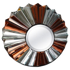 Beautiful round mirror, "Hommage à Line model" by O. de Schrijver & Ode's Design