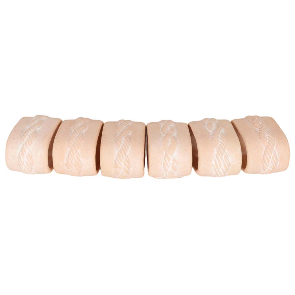 Vintage Ceramic Sea Shell Napkin Rings in Gray - Set of 8 For Sale at ...