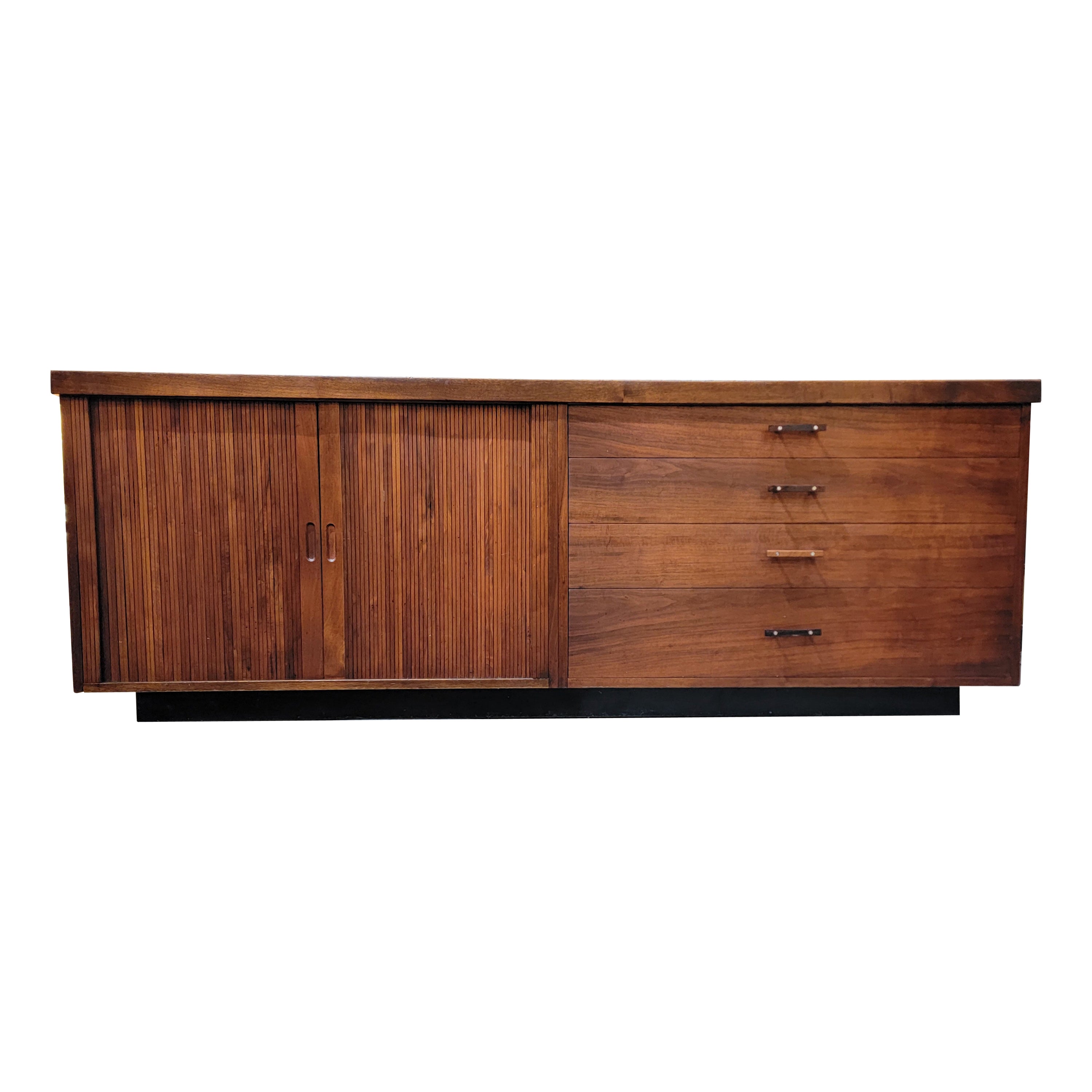 Tambour Door Credenza by Milo Baughman for Glenn of California For Sale