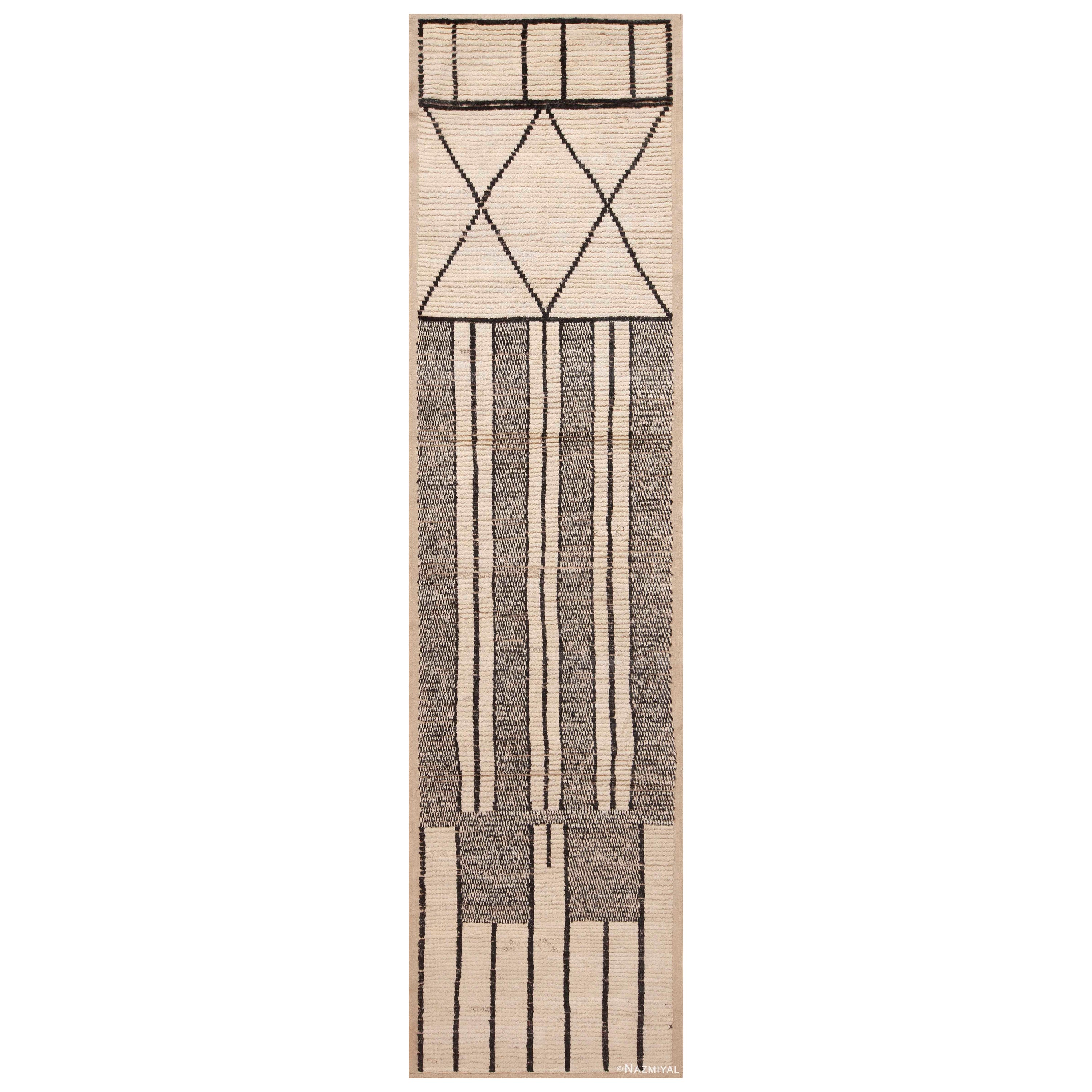 Nazmiyal Collection Tribal Geometric Modern Hallway Runner Rug 3'4" x 12'8"
