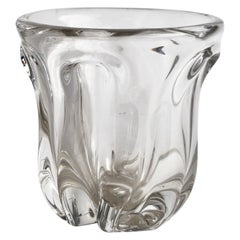 Murano, Organische Vase, geblasenes Glas, Italien, 1940er Jahre.