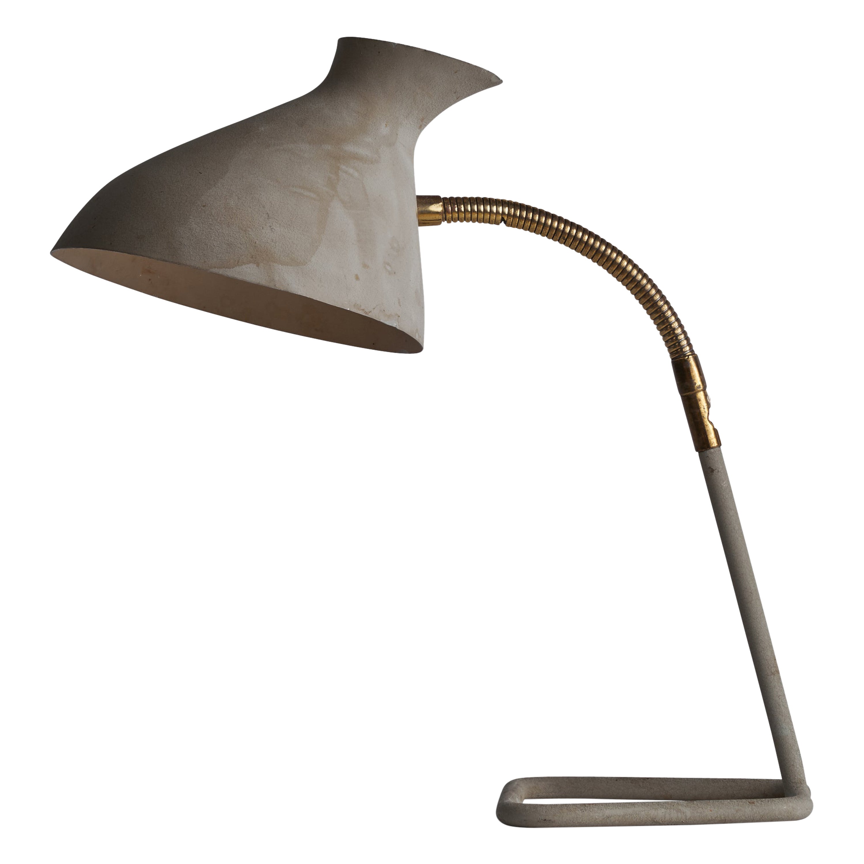 HW Armatur, Table Lamp, Brass, Metal, Iron, Sweden, 1950s For Sale