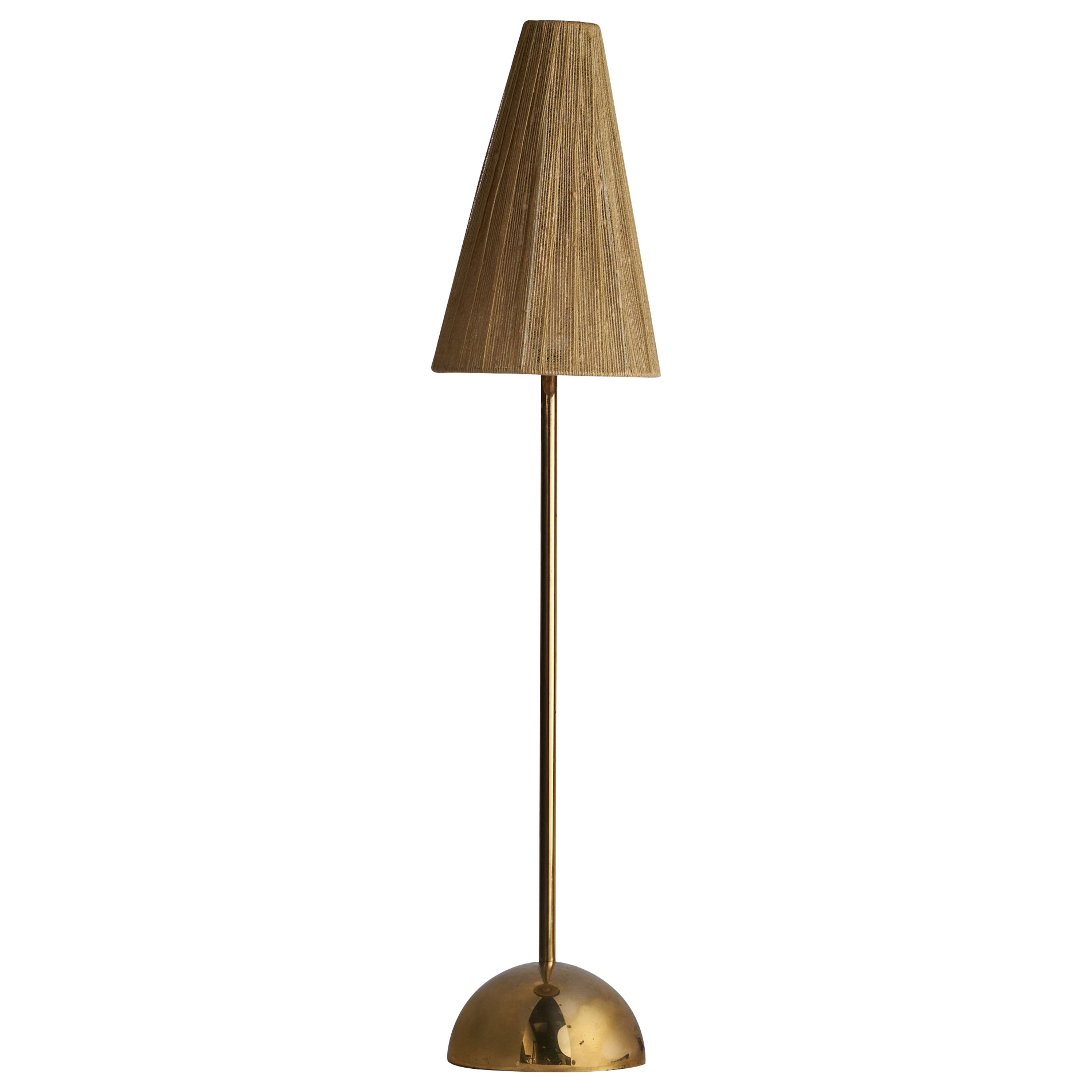 Bergboms, Table Lamp, Brass, Fabric, Sweden, 1960s For Sale