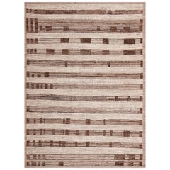 Collection Nazmiyal, moderne et neutre, tapis à poils de laine en peluche 7'2" x 9'7"