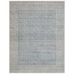 Antique Circa-1910 Hand-woven Blue Wool Persian Tabriz Rug
