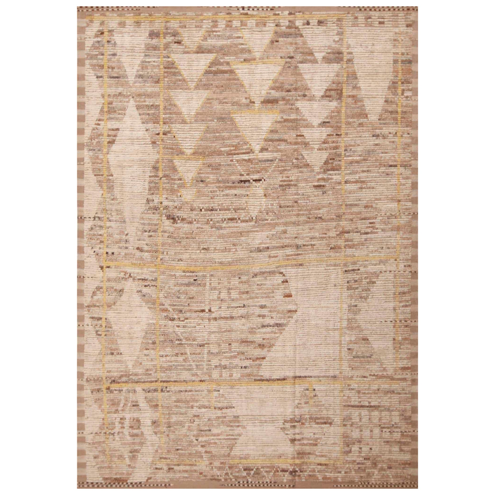 Namziyal Colleciton Modern Tribal Geometric Brown Earth Tone Area Rug 8'8" x 12' (Tapis de sol) en vente