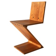 Sedia Gerrit Rietveld Zig Zag di G.A. van de Groenekan, fine anni '50