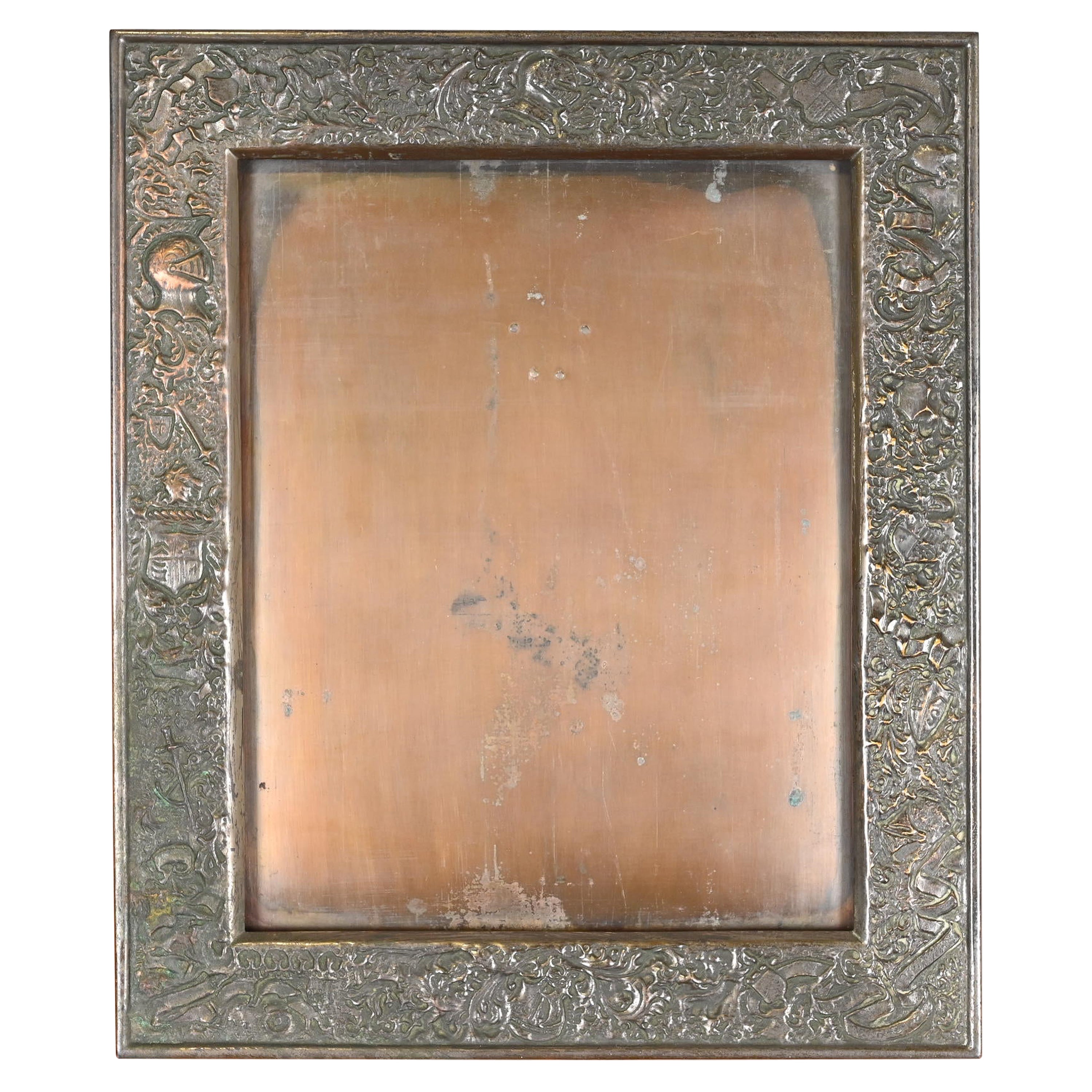 Louis Comfort Tiffany Furnaces Large Bronze Picture Frame, 1920s For Sale