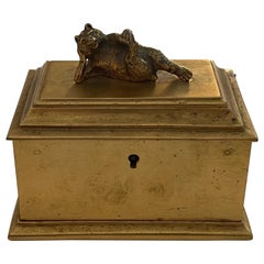 Bronze vintage Bär geschmückt Box