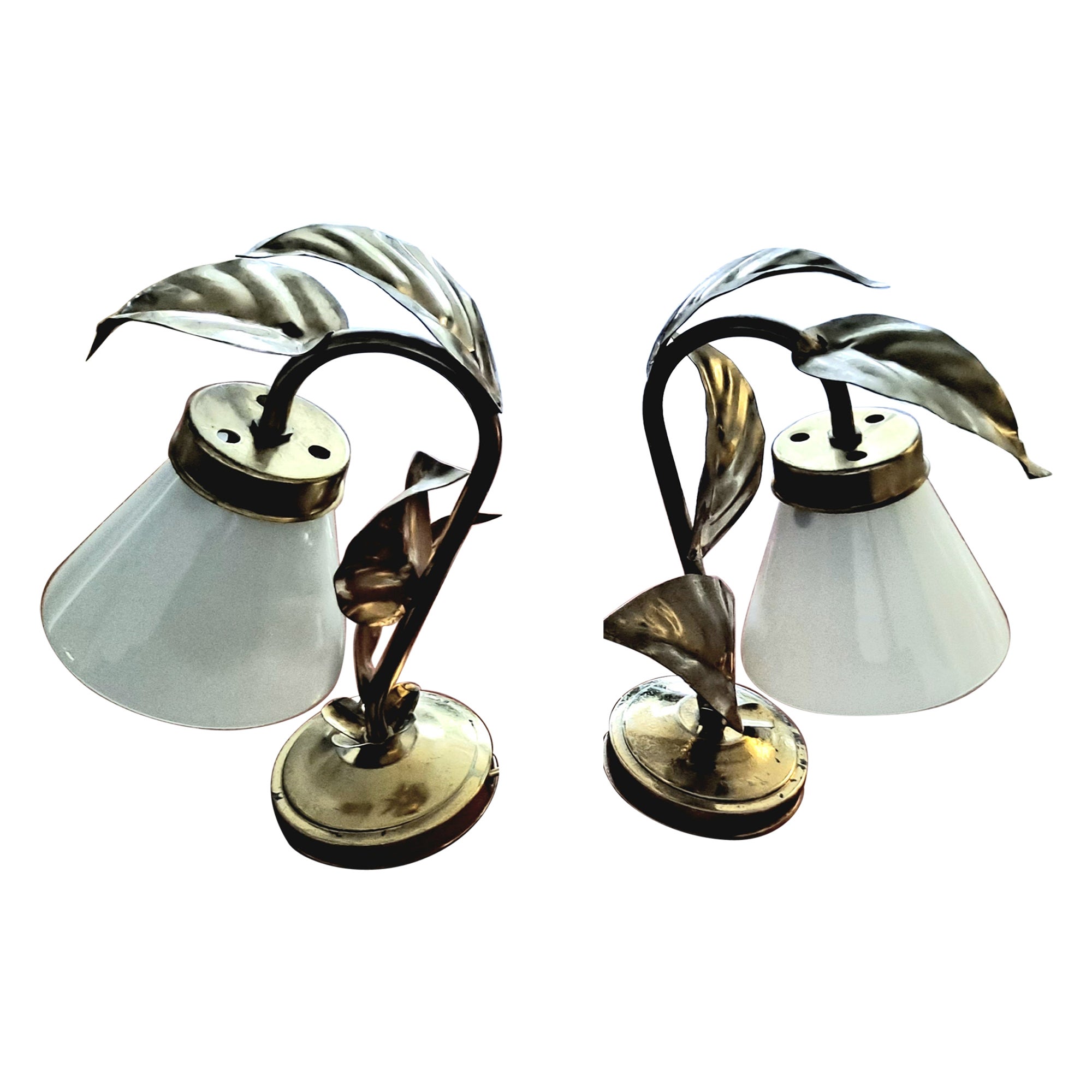 Italian pair of table lamps in style of Tommaso Barbi . 

